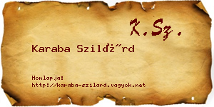 Karaba Szilárd névjegykártya